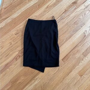 Kate Kasin black pencil skirt with wrap design back